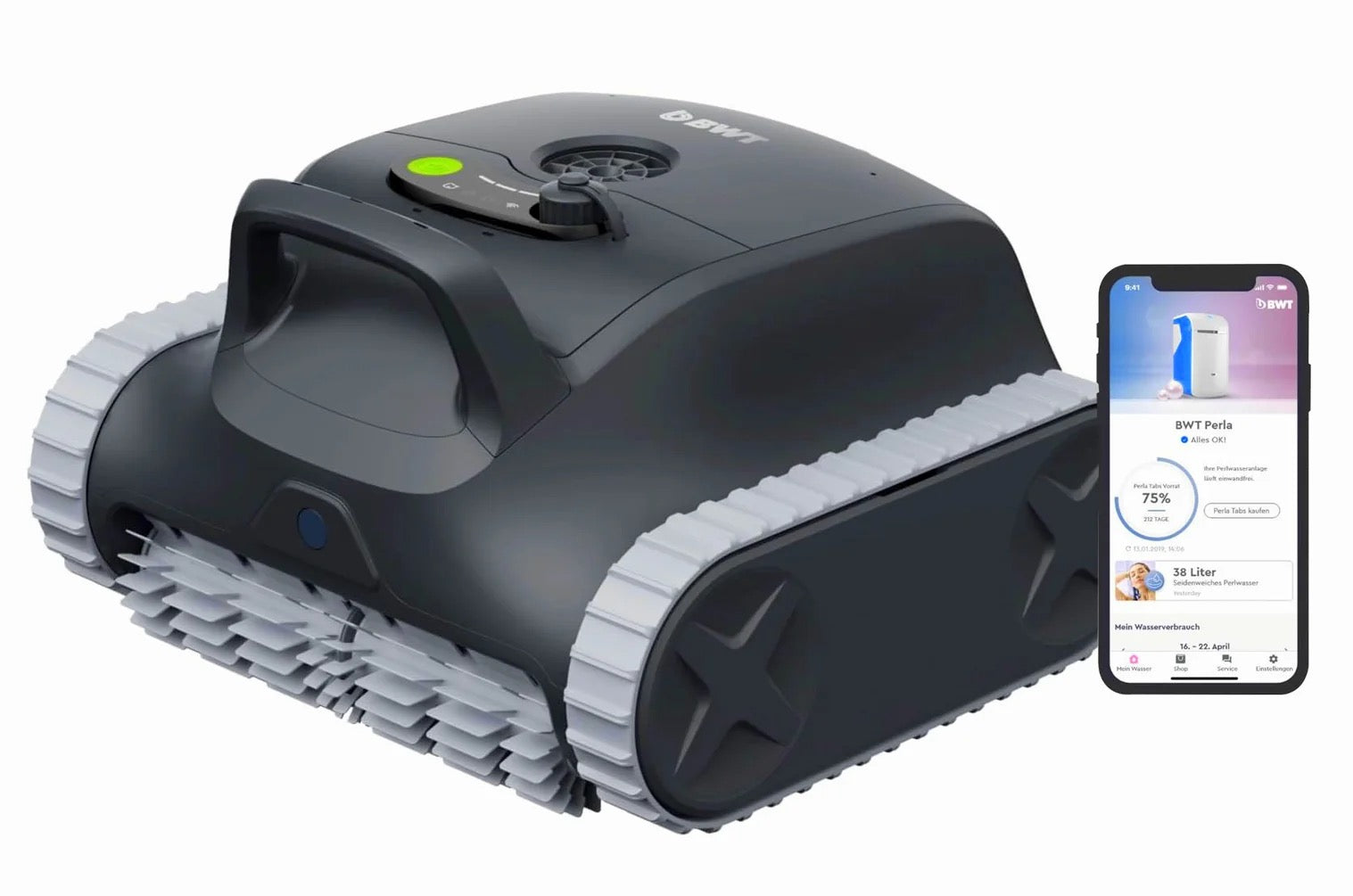 BWT ES Nano Fără Fir | Robot Curățare Piscină Cordless cu Aplicație Wi-Fi pentru Fund, Pereți și Linia Apei, Nou 2026