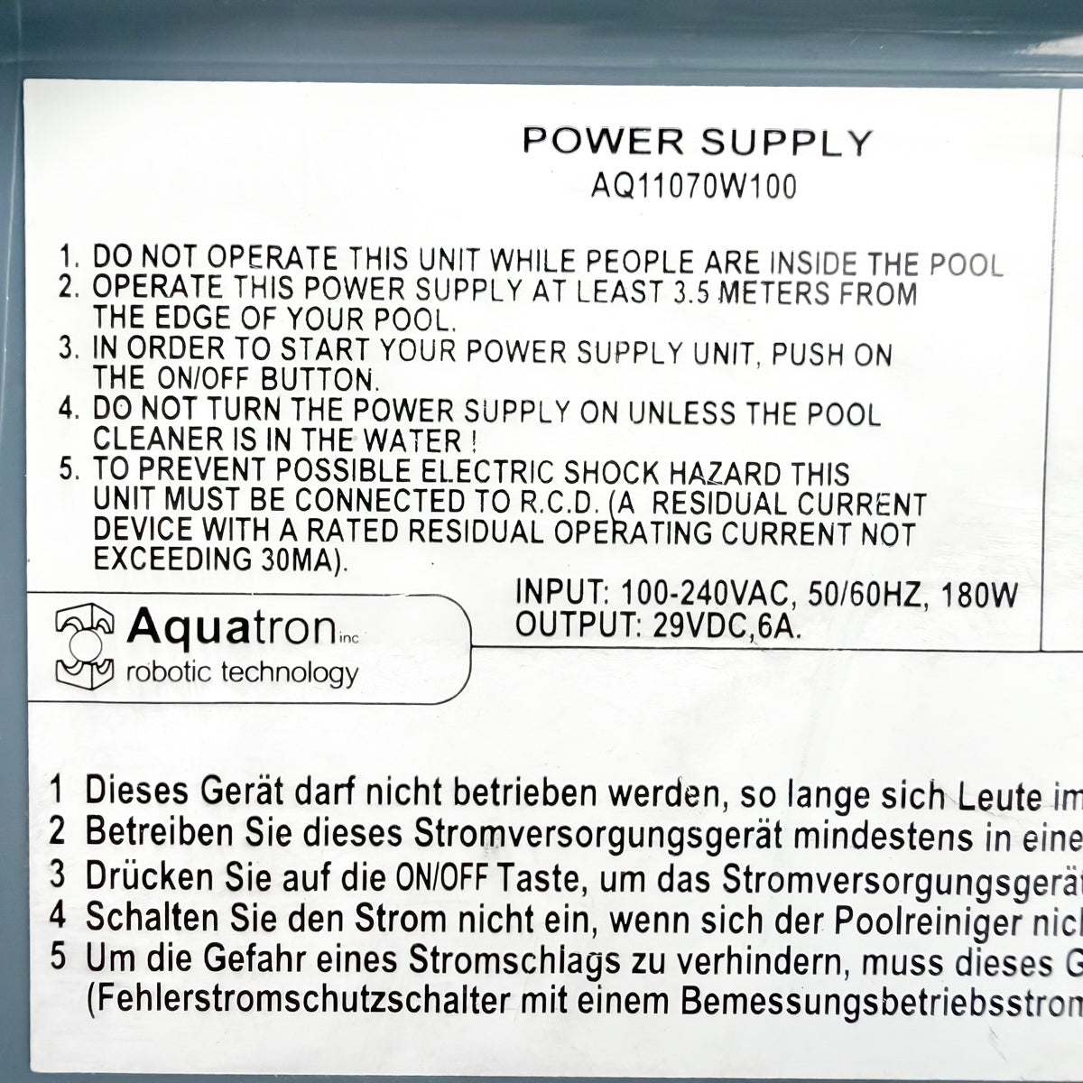 Alimentator robot de curățare pentru piscină Aquabot / Aquatron AQ11071W100 - Recondiționat (Garanție 12 luni)