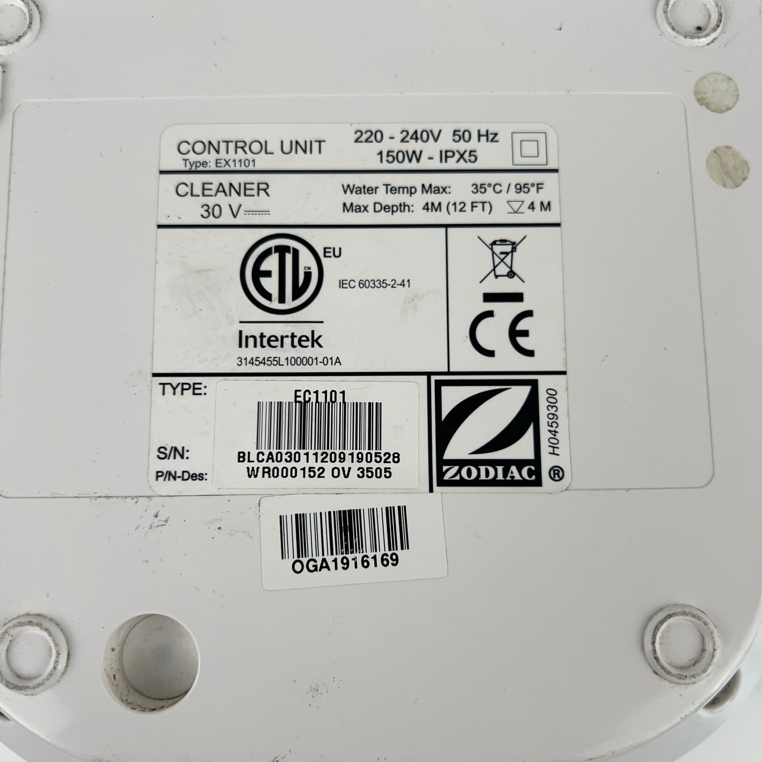 Alimentator robot de curățare pentru piscină Zodiac Vortex OV / GV / AV - R0637400 - EC1101 - Recondiționat (Garanție 12 luni)