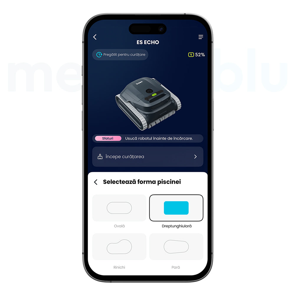 BWT ES Echo Fără Fir | Robot Aspirator de Piscină cu Aplicație Wi-Fi pentru Fund, Pereți și Linia Apei, Noutate 2026

