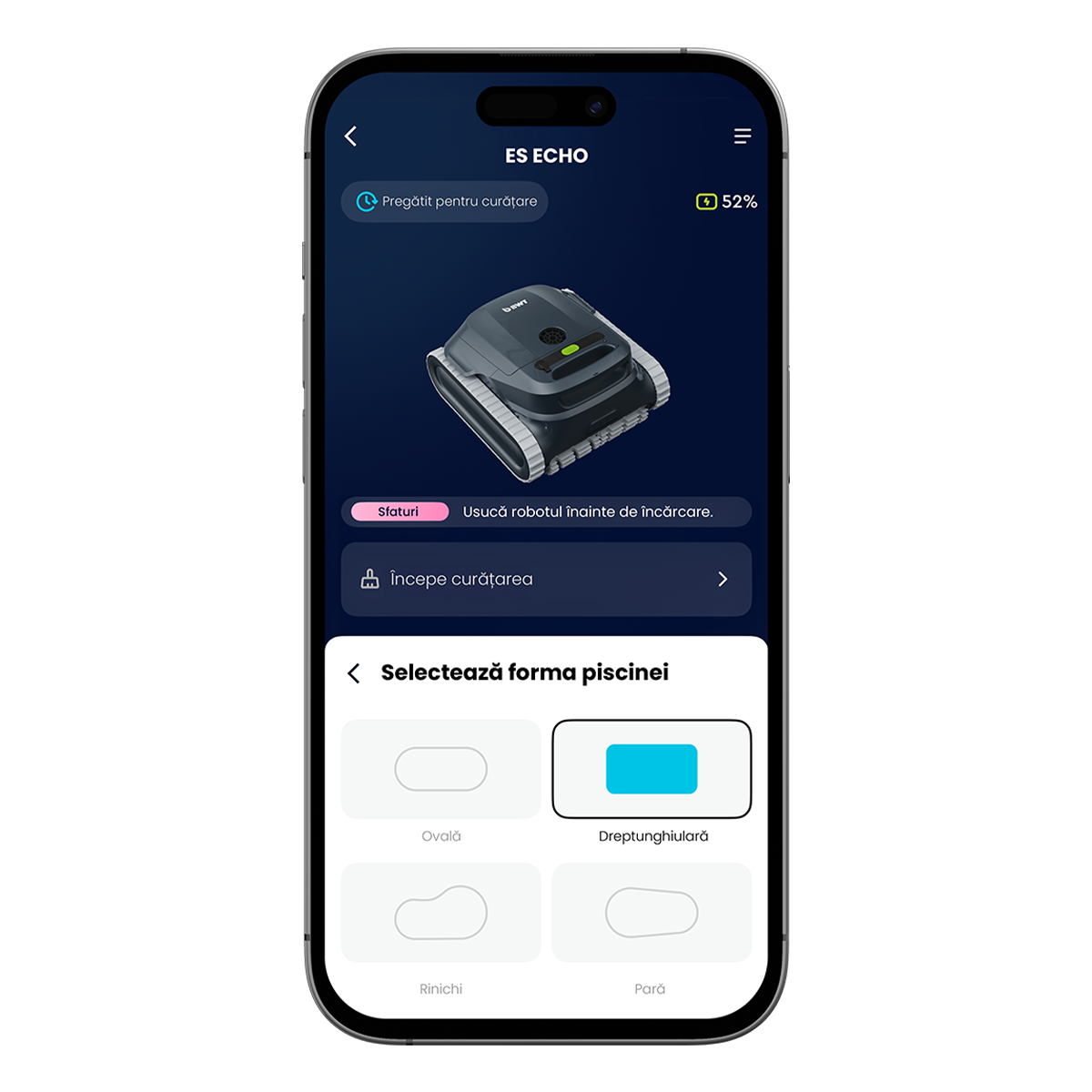 Robot Aspirator de piscină BWT ES Echo – Fără cablu – Cu acumulator – Aplicație WiFi – Nou 2025