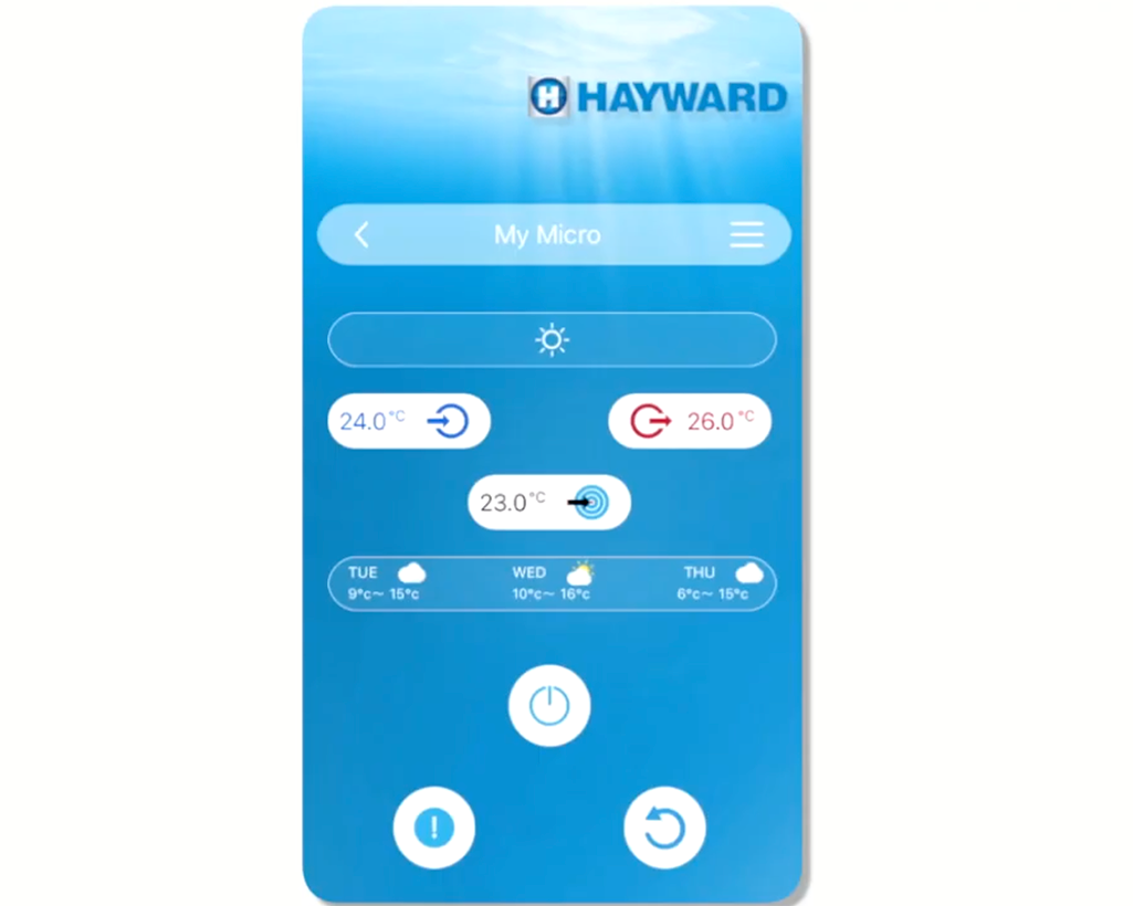 Pompă de căldură Hayward Micro 2,5 kW pentru piscine de până la 15 m³ cu Bluetooth