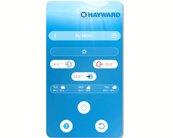 Pompă de căldură Hayward Micro 2,5 kW pentru piscine de până la 15 m³ cu Bluetooth
