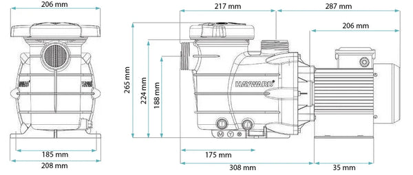 Pompa piscină Hayward Powerline PL 0,5 HP – 9,7 m³/h