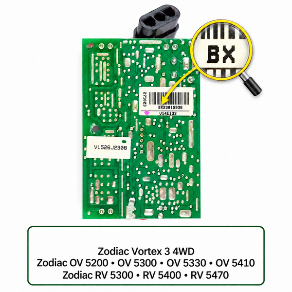 Placă Electronică Robot Zodiac Vortex 3 4WD / OV 5200-5300-5330-5410 / RV 5300-5400-5470 Tip C | Recondiționată (Garanție 12 Luni)